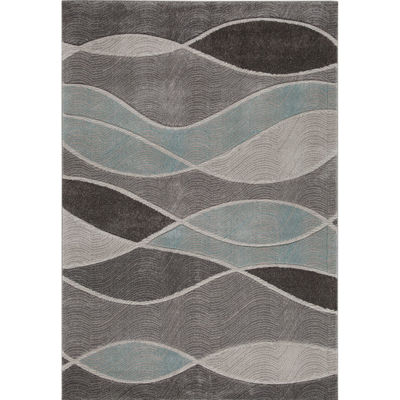 Picture of Pierce Eleri Grey/Aqua 8x10 Rug