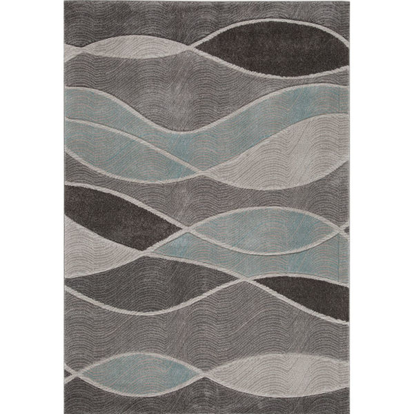 Picture of Pierce Eleri Grey/Aqua 8x10 Rug
