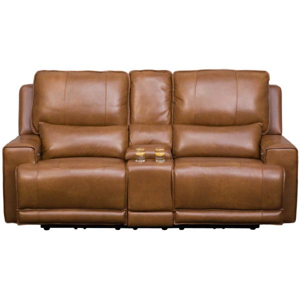 Picture of Rhen Leather Dual Power Reclining Console Loveseat