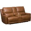 Picture of Rhen Leather Dual Power Reclining Console Loveseat