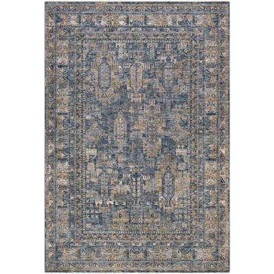 Picture of Rorkes Brick Blue Traditional 8x10 Rug