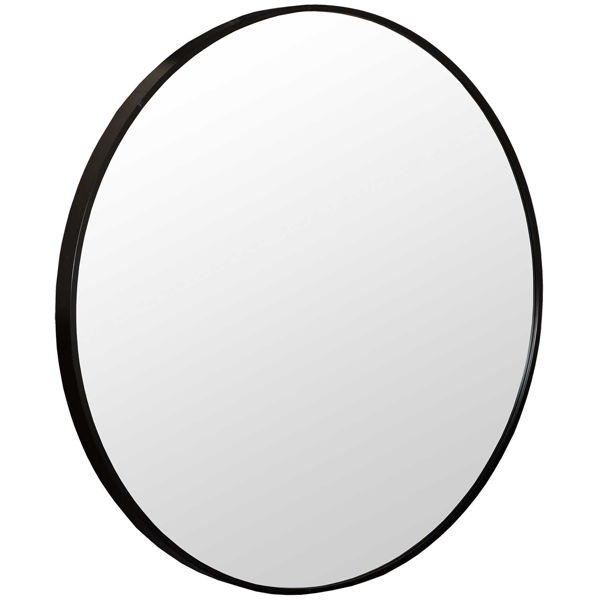 Picture of Round Black Aluminium Mirror