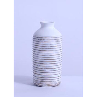 Picture of White Circular Etch Vase