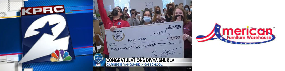 KPRC 2 Senior Scholarships | AFW Surprises Divya Shukla with $2,500 Scholarship