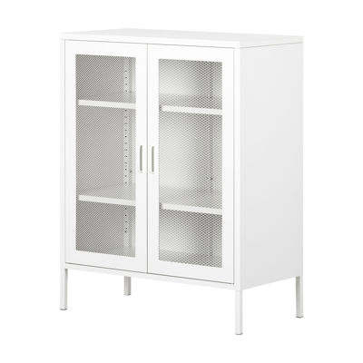 Picture of Crea - Metal Mesh 2-Door Accent Cabinet, White *D