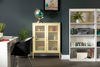 Picture of Crea - Metal Mesh 2-Door Accent Cabinet, Yellow *D