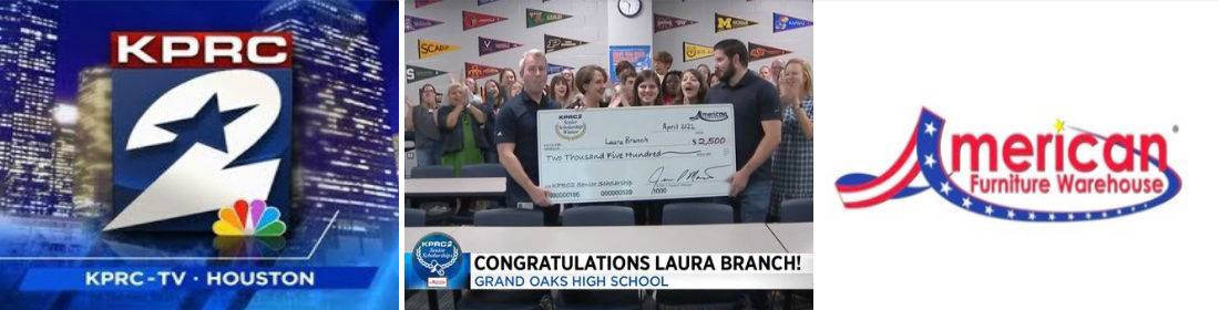 KPRC 2 Senior Scholarships | AFW Surprises Laura Branch with $2,500 Scholarship