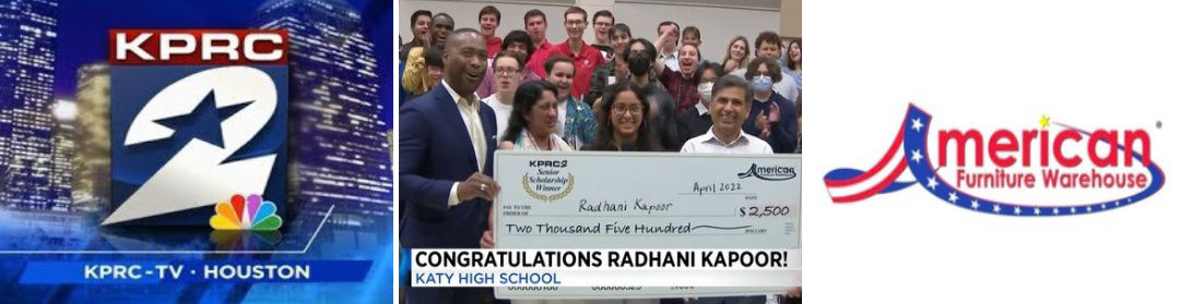 KPRC 2 Senior Scholarships | AFW Surprises Radhani Kapoor with $2,500 Scholarship