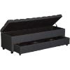 Picture of Ella Charcoal Gray Tufted Storage Bench