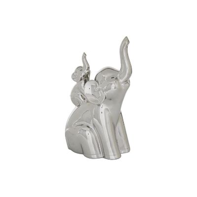 Picture of Silver Ceramic Momma/Baby Elephant