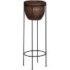 Picture of Clay Pot Avel Brown On Metal Stand