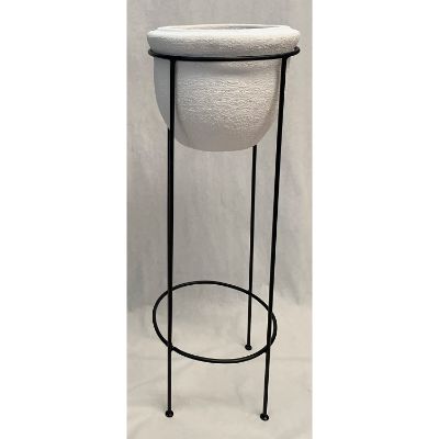 Picture of Clay Pot White Metal Stand