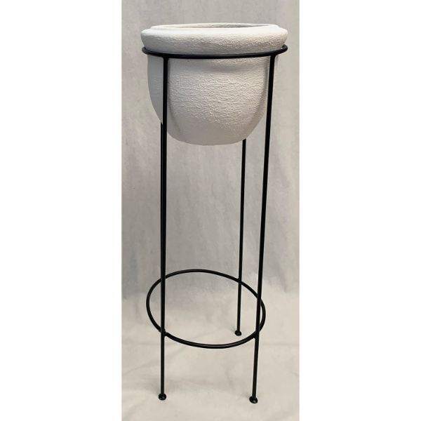 Picture of Clay Pot White Metal Stand