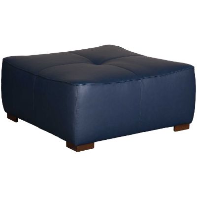 Picture of Levi Indigo Blue Leather Cocktail Ottoman