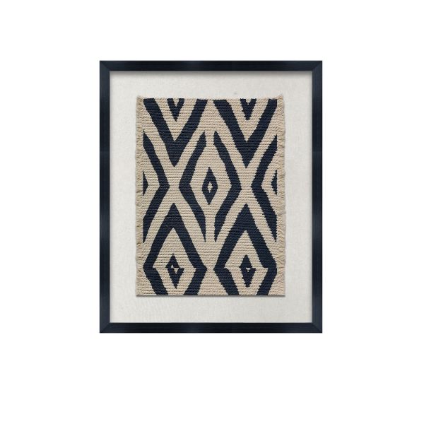 Picture of Tribal Black Fabric Diamond In Polystone Frame