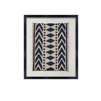 Picture of Tribal Black Fabric Chevron In Polystone Frame