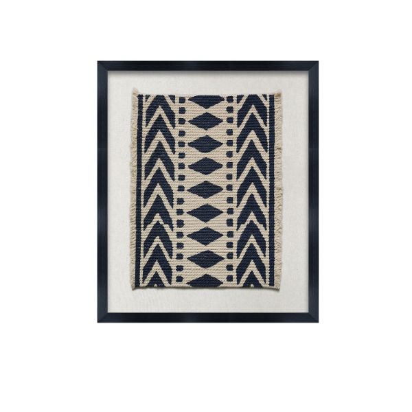 Picture of Tribal Black Fabric Chevron In Polystone Frame