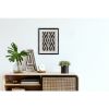 Picture of Tribal Black Fabric Diamond In Polystone Frame