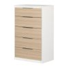 Picture of Hourra - 5-Drawer Chest, Soft Elm and White *D