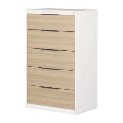 Picture of Hourra - 5-Drawer Chest, Soft Elm and White *D