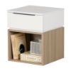 Picture of Hourra - 1-Drawer Nightstand, Soft Elm and White *D