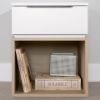 Picture of Hourra - 1-Drawer Nightstand, Soft Elm and White *D