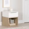 Picture of Hourra - 1-Drawer Nightstand, Soft Elm and White *D