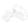 Picture of Hourra - 6-Drawer Double Dresser, Elm and White *D