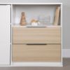 Picture of Hourra -2-Drawer Door Chest, Soft Elm and White *D