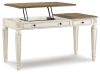 Picture of Realyn Home Office Lift Top Desk, White/Brown *D
