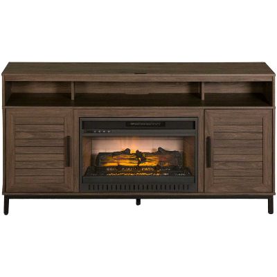 Picture of Halstead 60" Industrial Gray Fireplace Console