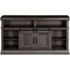 Picture of 60" Barn Door Gray Fireplace Console