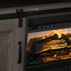 Picture of 60" Barn Door Gray Fireplace Console