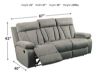 Picture of Mitchiner Grey Reclining Sofa with Drop Down Table