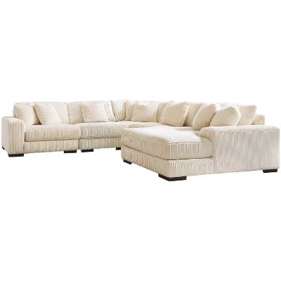 Picture of Lindyn Ivory 5PC Sectional with RAF Chaise