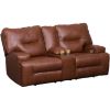 Picture of Francesca Leather Dual Power Recline Console Loves