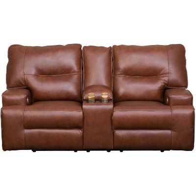 Picture of Francesca Leather Dual Power Recline Console Loves