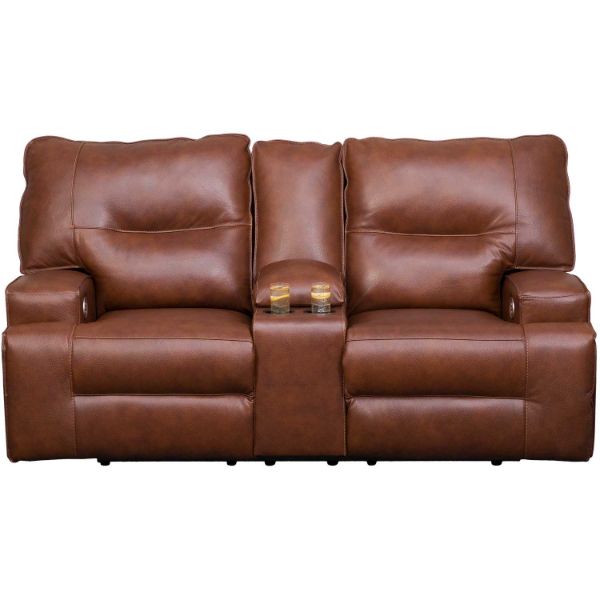 Picture of Francesca Leather Dual Power Recline Console Loves