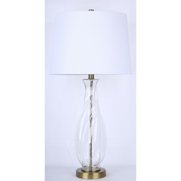 Picture of Twist Seeded Glass Gold Finish Lamp