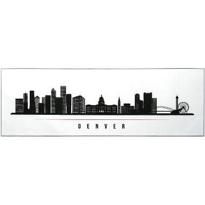 Picture of Denver Skyline White Frame Canvas