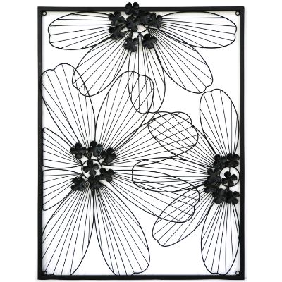 Picture of Framed Floral In Metal Black Finish