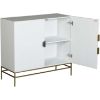 Picture of Modern White Cabinet with Gold and Blue Accents Ha