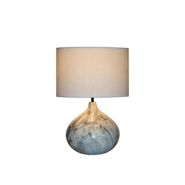 Picture of Brown Stone Textured Hourglass Table Lamp