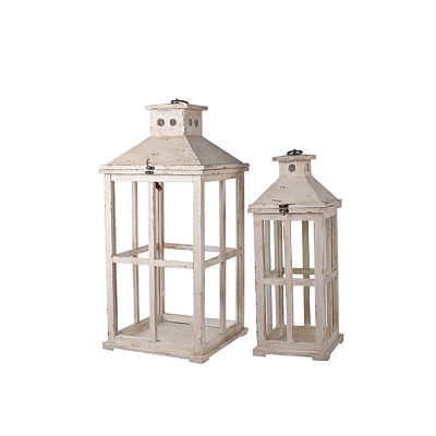 Picture of Set of 2 Antique White Lantern