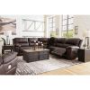 Picture of Chocolate Leather 5-Piece Power Reclining Sectiona