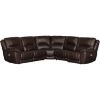 Picture of Chocolate Leather 5-Piece Power Reclining Sectiona