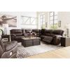 Picture of Chocolate Leather 6-Piece Power Reclining Sectional