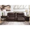 Picture of Chocolate Leather Dual Power Recline Console Loves