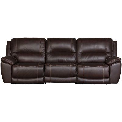 Picture of Chocolate Leather Dual Power Recline Sofa