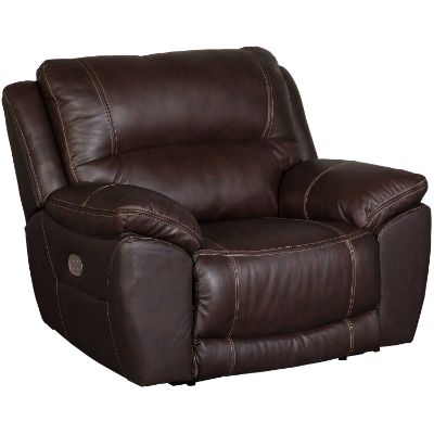 Picture of Chocolate Leather Dual Power Recliner